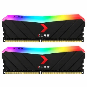 رم دسکتاپ پی ان وای DDR4 دو کاناله 3200 مگاهرتز CL16 مدل XLR8 RGB ظرفیت 32 گیگابایت، دو ماژول 16 گیگابایتی DIMM