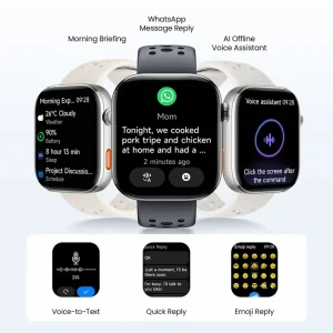 ساعت هوشمند 47 میلی‌متری هایلو مدل Watch Hyper با بند سیلیکونی، سازگار با اندروید 9.0 به بالا و iOS 13.4 به بالا