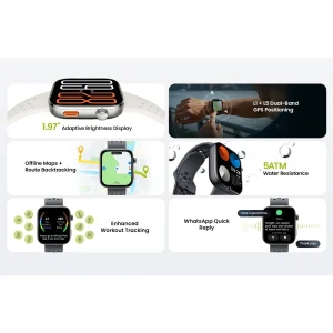 ساعت هوشمند 47 میلی‌متری هایلو مدل Watch Hyper با بند سیلیکونی، سازگار با اندروید 9.0 به بالا و iOS 13.4 به بالا