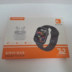 ساعت هوشمند 44 میلی متری کیکویر مدل KW93 MAX با بند سیلیکونی به همراه هدفون بلوتوثی