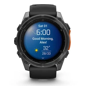ساعت هوشمند 51 میلی‌متری گارمین مدل Fenix 8 Amoled Sapphire با بند سیلیکونی