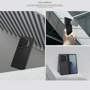 کاور نیلکین مدل CarboProp Magnetic Black Mirror Cover مناسب برای گوشی موبایل سامسونگ Galaxy Z Fold 8 Ultra