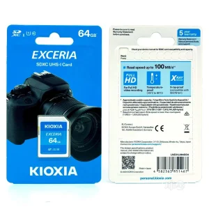 کارت حافظه SDXC کیوکسیا مدلEXCERIA کلاس 10 استانداردUHS-1 سرعت 100mb/s ظرفیت 64 گیگابایت
