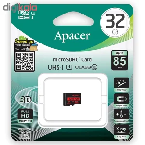 کارت حافظه microSDHC اپیسر مدل AP32G کلاس 10 استاندارد UHS-I U1 سرعت 85MBps ظرفیت 32 گیگابایت