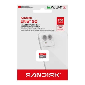 کارت حافظه SDXC سن دیسک مدل Ultra GO کلاس ۱۰ استاندارد UHS-I U1 سرعت 190mbps ظرفیت 256 گیگابایت