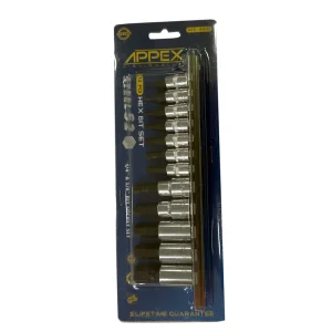 آچار آلن بکسی اپکس مدل ریلی  SMT-ALEN BOXI REILI-APXZ60112-1/4-3/8-مجموعه 12 عددی