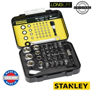 مجموعه 39 عددی سرپیچ گوشتی و بکس استنلی مدل فوق حرفه ای Stanley Professional BOX 39
