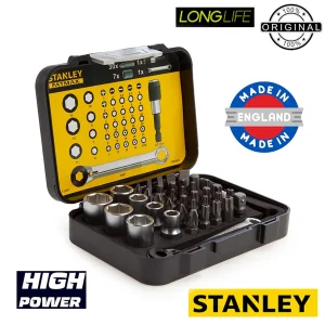 مجموعه 39 عددی سرپیچ گوشتی و بکس استنلی مدل فوق حرفه ای Stanley Professional BOX 39