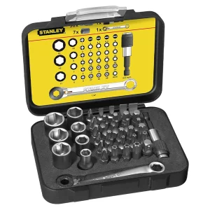 مجموعه 39 عددی سرپیچ گوشتی و بکس استنلی مدل فوق حرفه ای Stanley Professional BOX 39