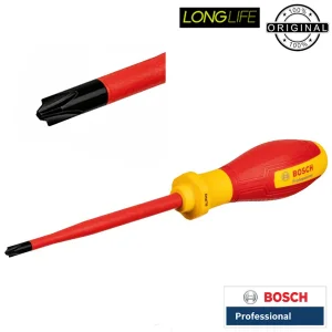 پیچ گوشتی چهارسو و دوسوی بوش مدل فشار قوی کد 1000V-VDE PH2/SLسایز 125 میلی متر