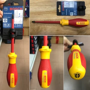پیچ گوشتی چهارسو و دوسوی بوش مدل فشار قوی کد 1000V-VDE PH2/SLسایز 125 میلی متر