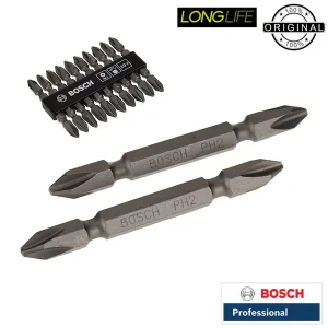 سری پیچ گوشتی دو سر چهار سو بوش مدل فشارقوی کد PH2 بسته 10 عددی