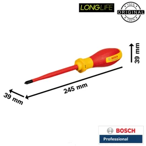 پیچ گوشتی چهارسو بوش مدل عایق دار فشار قوی کد 1600A02NB9-PRO 1000 V سایز 125 میلی متر