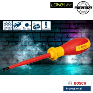 پیچ گوشتی چهارسو بوش مدل عایق دار فشار قوی کد 1600A02NB9-PRO 1000 V سایز 125 میلی متر
