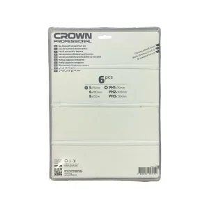 پیچ گوشتی ضربه خور کرون مدل CPHDG-AX06 بسته 6 عددی