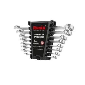 آچار یکسر تخت و یکسر رینگی رونیکس مدل RH2101 مجموعه 8 عددی