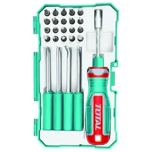 پیچ گوشتی و سر پیچ گوشتی جغجغه ای توتال مدل TACSD30306 مجموعه 30 عددی