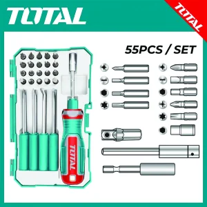 پیچ گوشتی و سر پیچ گوشتی جغجغه ای توتال مدل TACSD30306 مجموعه 30 عددی