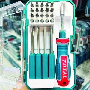 پیچ گوشتی و سر پیچ گوشتی جغجغه ای توتال مدل TACSD30306 مجموعه 30 عددی