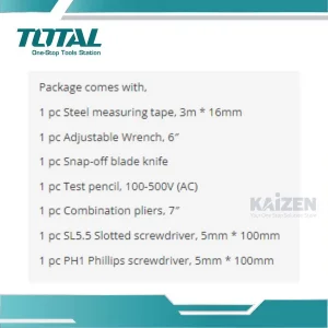 مجموعه 7 عددی ابزار دستی توتال مدل THKTHP90076