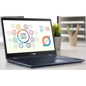 لپ تاپ 14 اینچی ایسوس مدل ExpertBook B3 Flip B3402FVA-Core 5 120U-8GB DDR4 3200MHz-2TB SSD-Touch-Backlit-Fingerprint به همراه ماوس و قلم و کیف - کاستوم شده