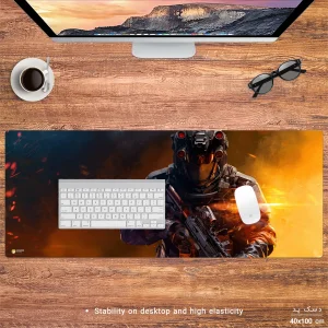 ماوس پد هومرو مدل HX439 طرح بازی Battlefield سایز 40x100 سانتی‌متر
