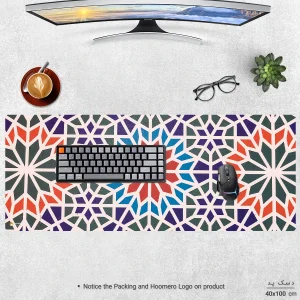 ماوس پد هومرو مدل HX366 طرح کاشی سنتی سایز 40x100 سانتی‌متر