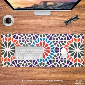 ماوس پد هومرو مدل HX366 طرح کاشی سنتی سایز 40x100 سانتی‌متر