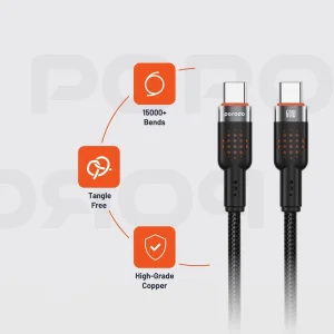 کابل تبدیل USB-C پرودو مدل Braided طول 1.2 متر