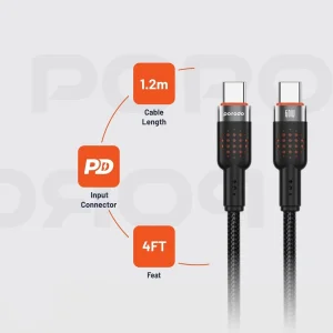 کابل تبدیل USB-C پرودو مدل Braided طول 1.2 متر