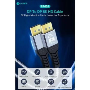کابل Display Port کوتتسی مدل 87402 طول 2.0 متر
