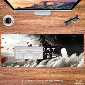ماوس پد هومرو مدل HX186 طرح Ghost of Tsushima سایز 40x100 سانتی‌متر