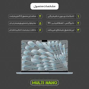محافظ صفحه نمایش آنتی رفلکس مولتی نانو مدل X-S2M مناسب برای لپ تاپ اپل MacBook Air 13 M4 13.6 Inch 2025 بسته دو عددی
