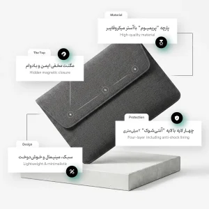 کاور لپ تاپ پِروین مدل LC-31 مناسب برای مک بوک ایر ۱۴ اینچ به همراه کیف اکسسوری