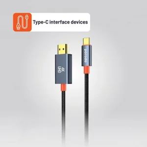 کابل تبدیل HDMI به USB-C پرودو مدل Woven Braided طول 2 متر