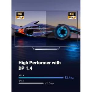 کابل DisplayPort 1.4 Male یوگرین مدل DP114 طول یک متر