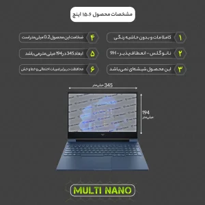 محافظ صفحه نمایش آنتی رفلکس مولتی نانو مدل X-S2M مناسب برای لپ تاپ اچ پی Victus 15 FB1013DX 15.6 inch 2023 بسته دو عددی
