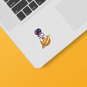 استیکر لپ تاپ توییجین و موییجین طرح Astronaut کد 11 مناسب برای لپ تاپ 15.6 اینچ به همراه برچسب حروف فارسی کیبورد