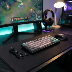 کیبورد بی سیم گیمینگ فنتک مدل Atom pro63 MK912Redswitch