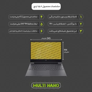 محافظ صفحه نمایش شفاف مولتی نانو مدل X-S1N مناسب برای لپ تاپ اچ پی Victus 15 FA0033DX 15.6 inch 2024