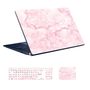 استیکر لپ تاپ توییجین و موییجین طرح Marble کد 115 مناسب برای لپ تاپ 15.6 اینچ به همراه برچسب حروف فارسی کیبورد