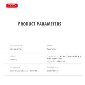 کابل AUX ایکس او مدل NB-R279C طول 1 متر