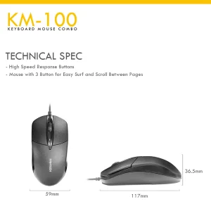کیبورد و ماوس فنتک مدل KM-100