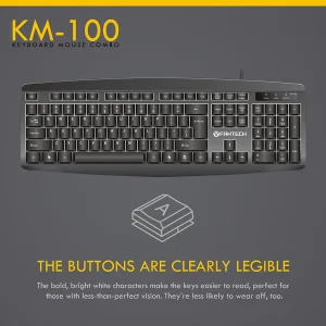 کیبورد و ماوس فنتک مدل KM-100