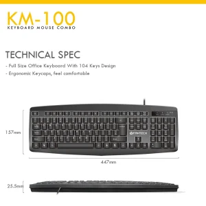کیبورد و ماوس فنتک مدل KM-100