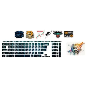 استیکر لپ تاپ توییجین و موییجین طرح Bitcoin کد 20 مناسب برای لپ تاپ 15.6 اینچ به همراه برچسب حروف فارسی کیبورد