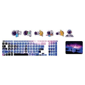 استیکر لپ تاپ توییجین و موییجین طرح Space  کد 178 مناسب برای لپ تاپ 15.6 اینچ به همراه برچسب حروف فارسی کیبورد