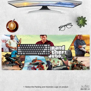 ماوس پد هومرو مدل HX308 طرح GTA سایز 40x100 سانتی‌متر