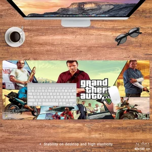 ماوس پد هومرو مدل HX308 طرح GTA سایز 40x100 سانتی‌متر