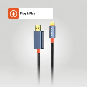 کابل تبدیل HDMI به لایتنینگ پرودو مدل woven braided طول ۲ متر